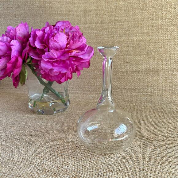 Dave Smith Signed Studio Glass “Papa’s Bottle” Handblown Clear Art Glass 8/02 - Picture 3 of 5